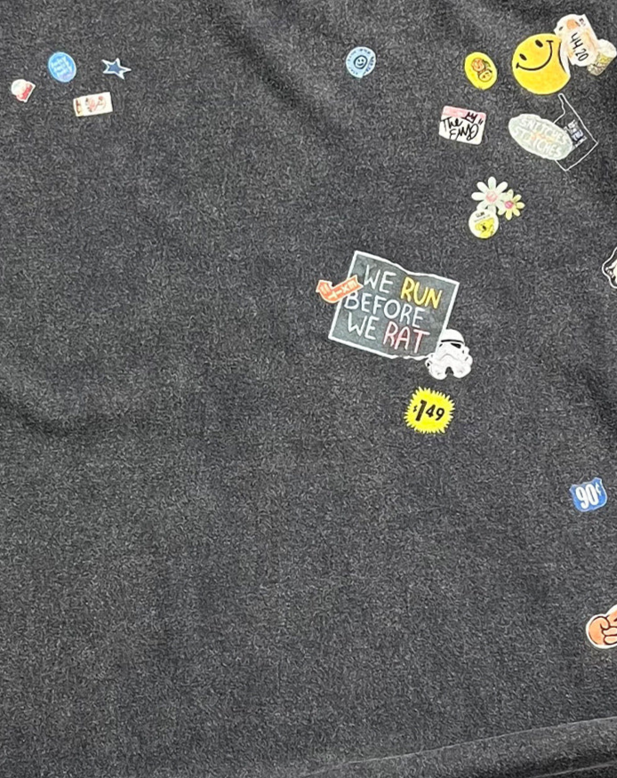 Fun & Stylish Washed Distressed Printed Short-Sleeve T-Shirt