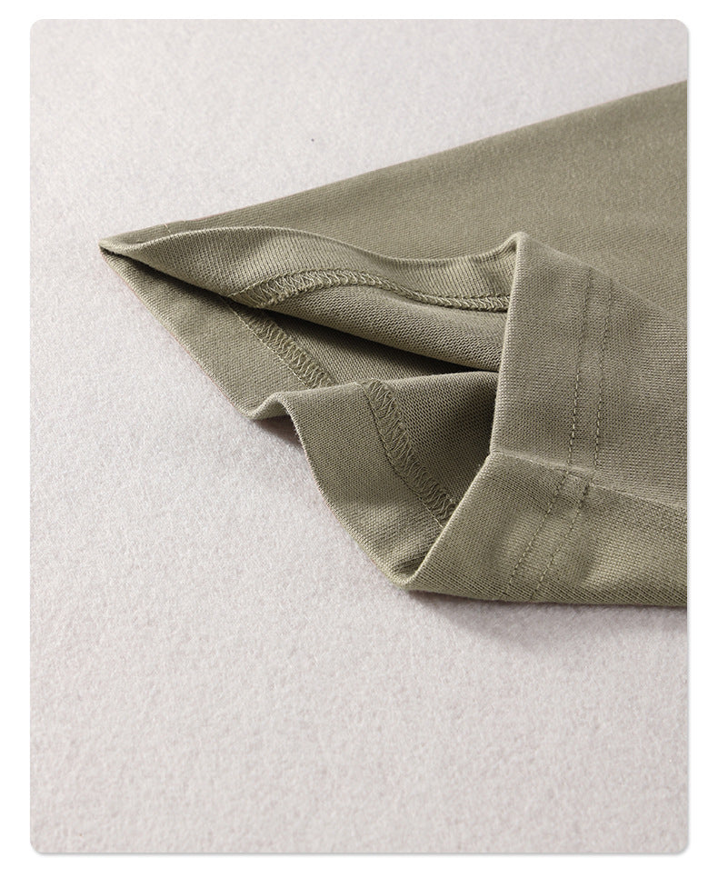 305G Earth-Tone Cotton Loose-Fit Essential T-Shirt