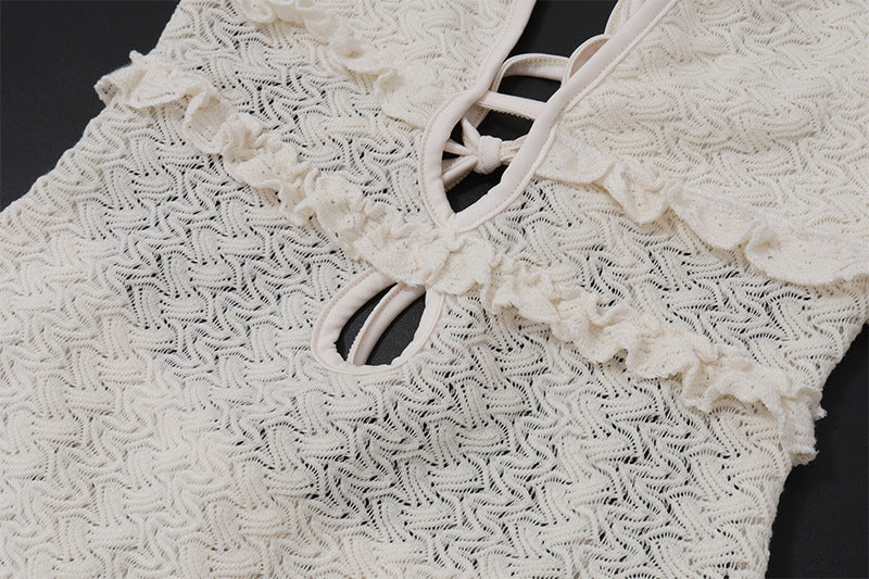 Sexy Lace - Paneled Cutout Maxi Dress