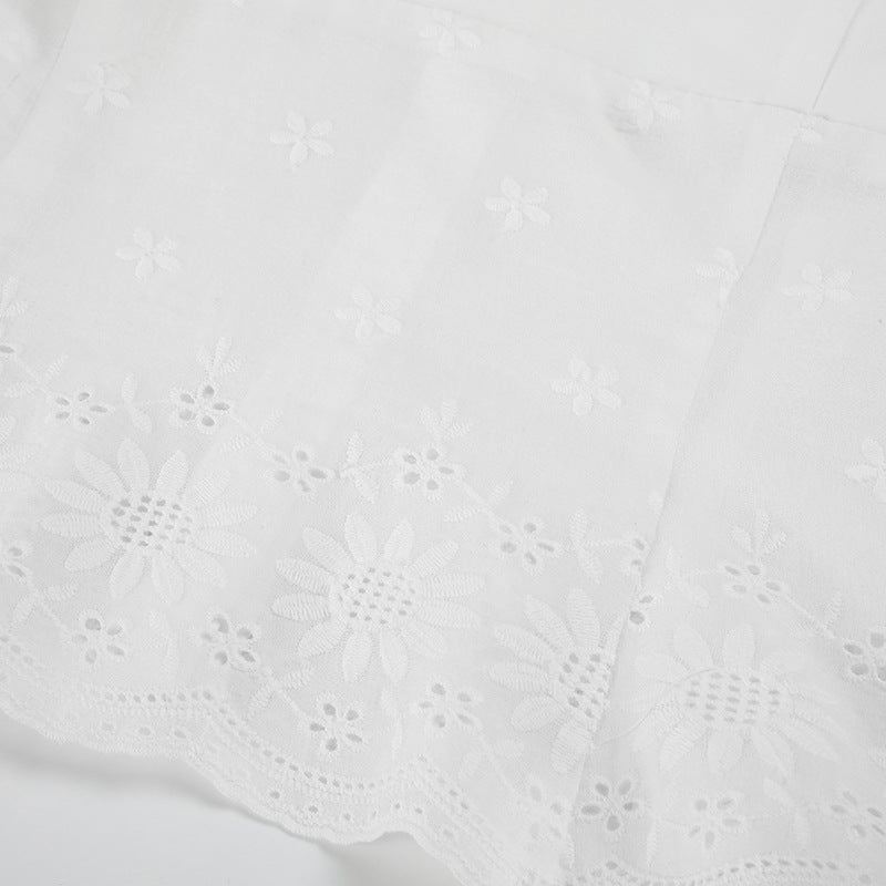 Embroidered Corset - Waist Puff - Sleeve Shirt