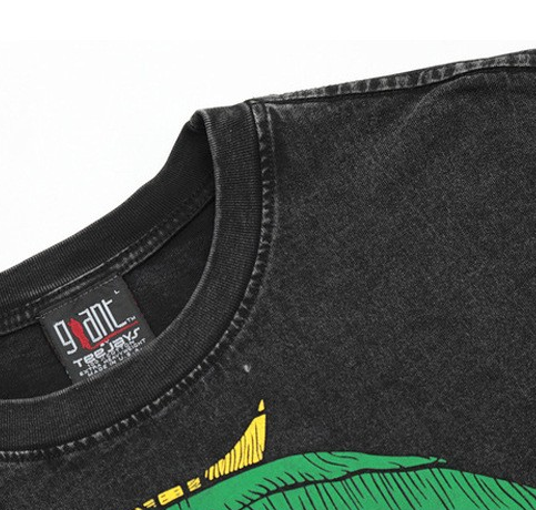 Fun Cartoon - Printed Washed Short - Sleeve T - Shirt