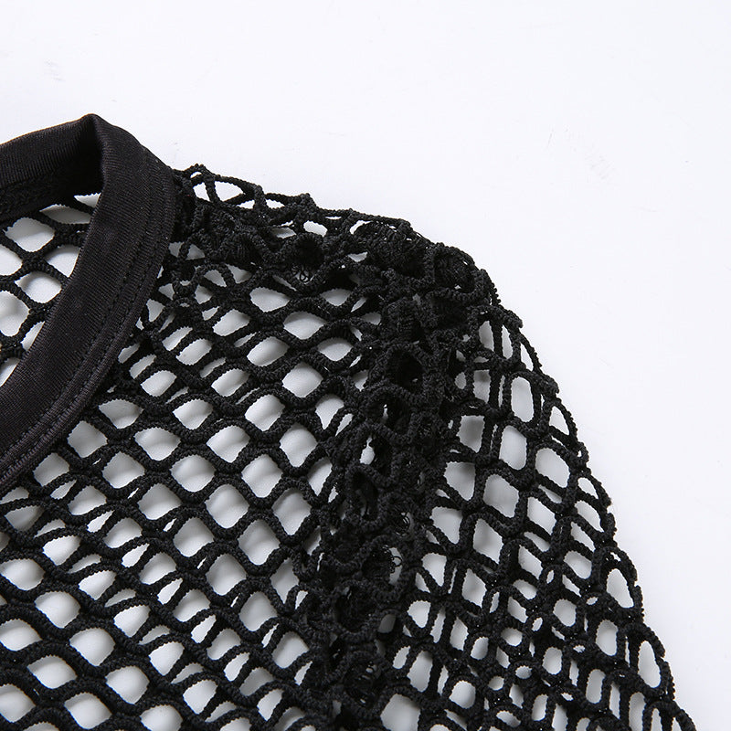 Sexy Mesh Criss - Cross Strappy Crop Top