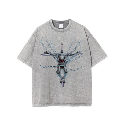 Pure Cotton Heavy - Weight Washed Printed T - Shirt