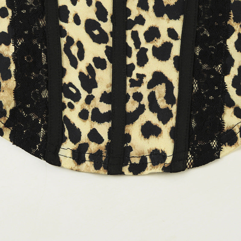 Spice Girl Leopard - Print Lace - Spliced Corset