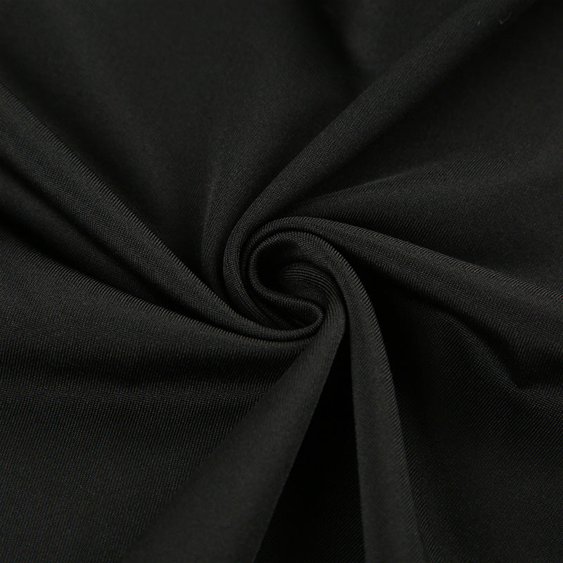 Personalized - Cut Off - Shoulder Hollow - Out Long - Sleeve Crop Top