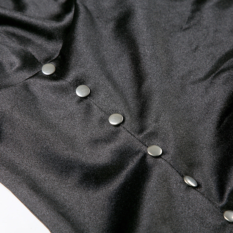 Punk Rivet Cut - Out Halter Corset