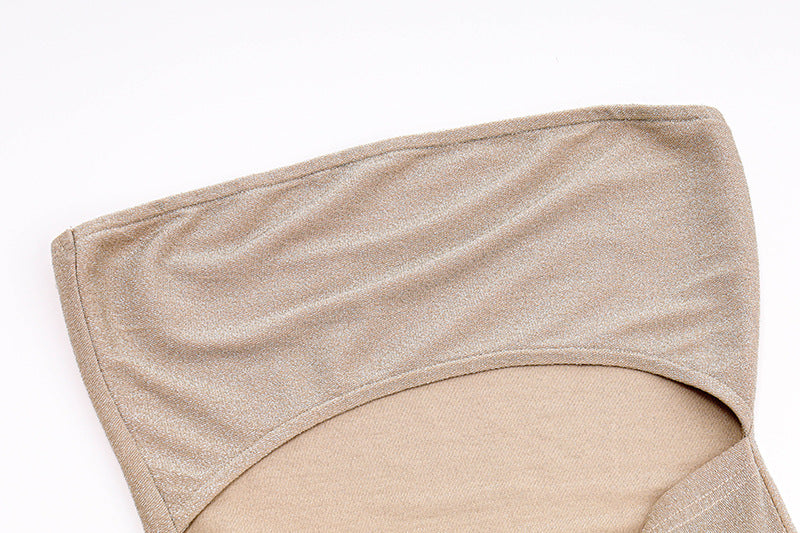 Shimmer Cutout High - Slit Gown