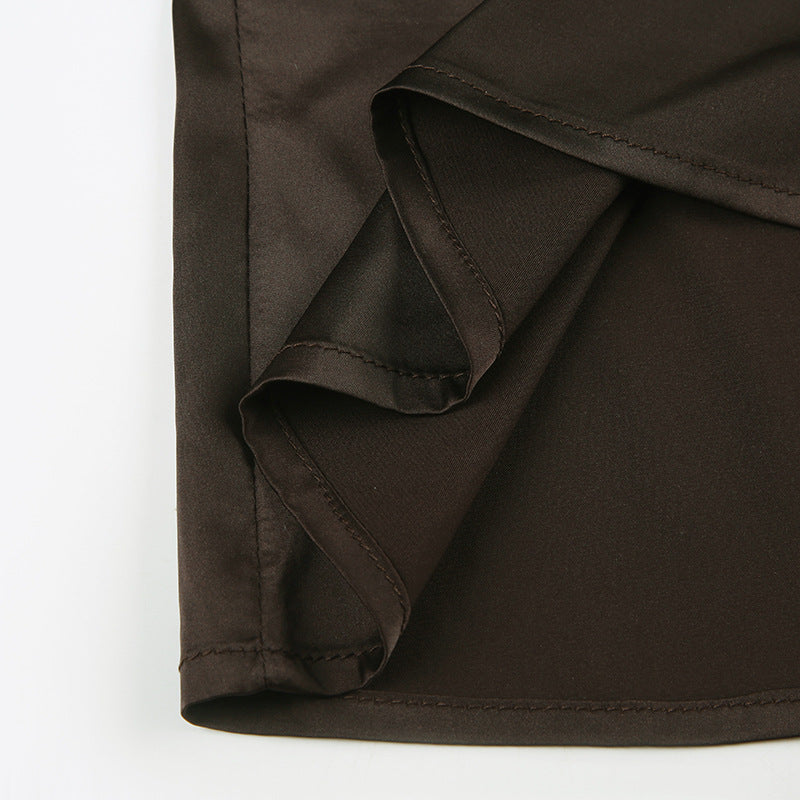 ultry Twist - Knot Satin Crop Top