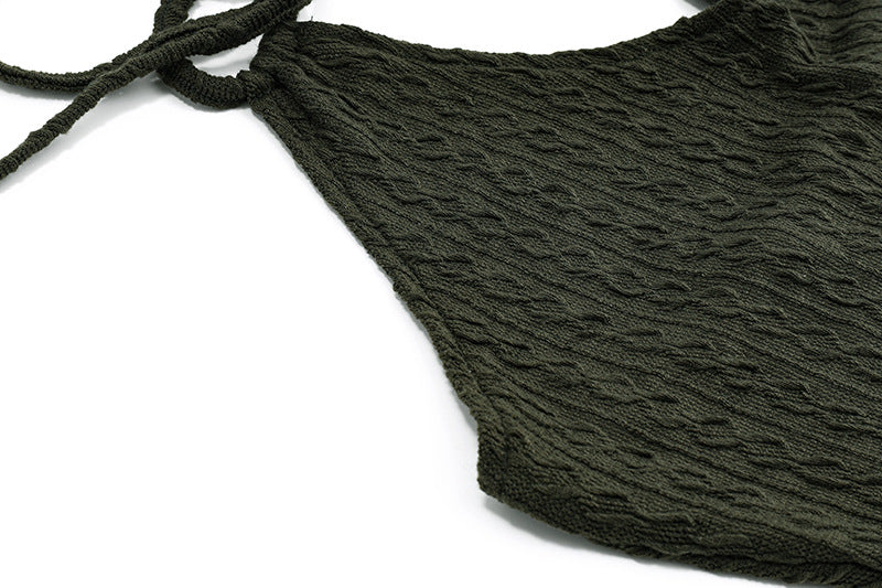 Slouchy Cutout Halter Knit Dress