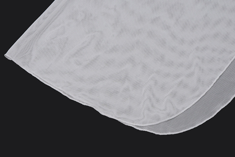 One - Shoulder Tie - Strap Sheer Overlay Set