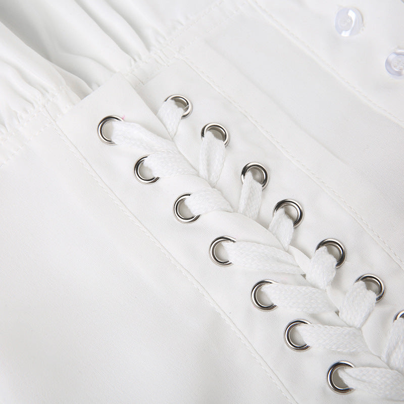 French Court - style Lace - Spliced Lace - Up Corset Top