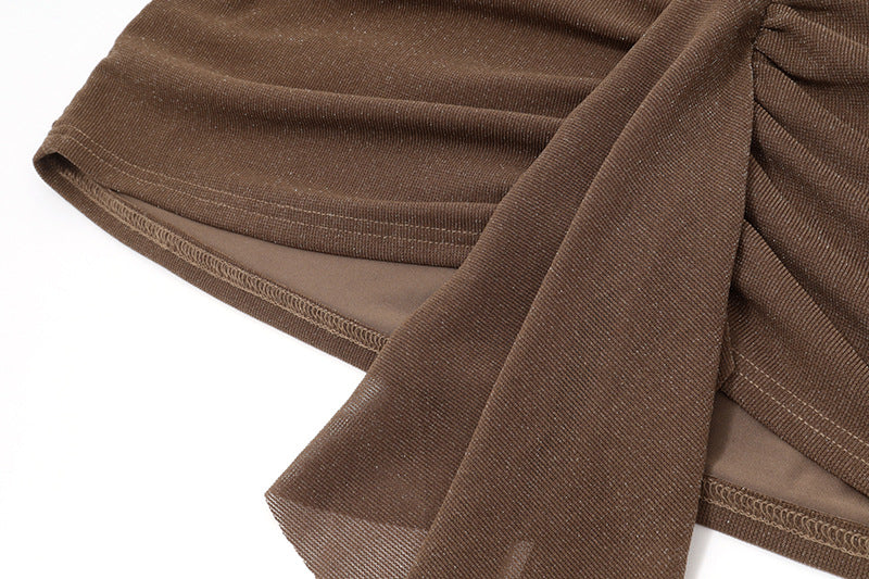 One - Shoulder Waist - Cutout Drape Dress