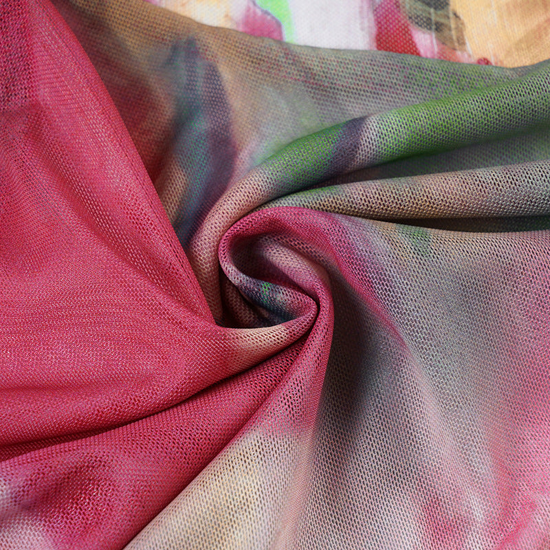 Vacation - style Floral Sheer Tie - Up Camisole