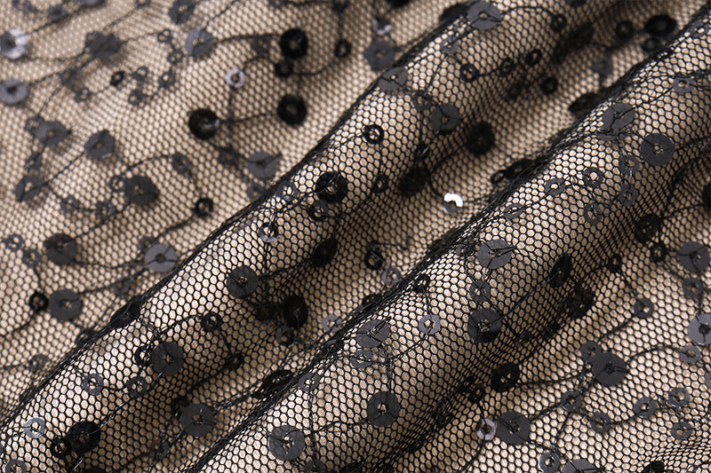 Sequin Bandeau Asymmetric Evening Dress