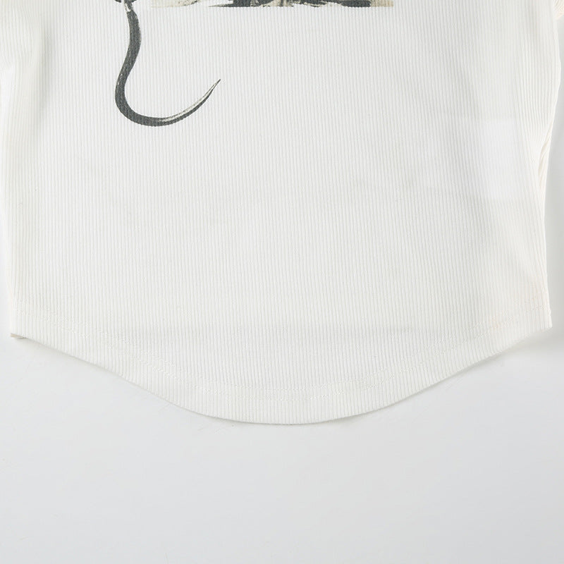 Personalized - Printed High - Neck Sleeveless Crop Top