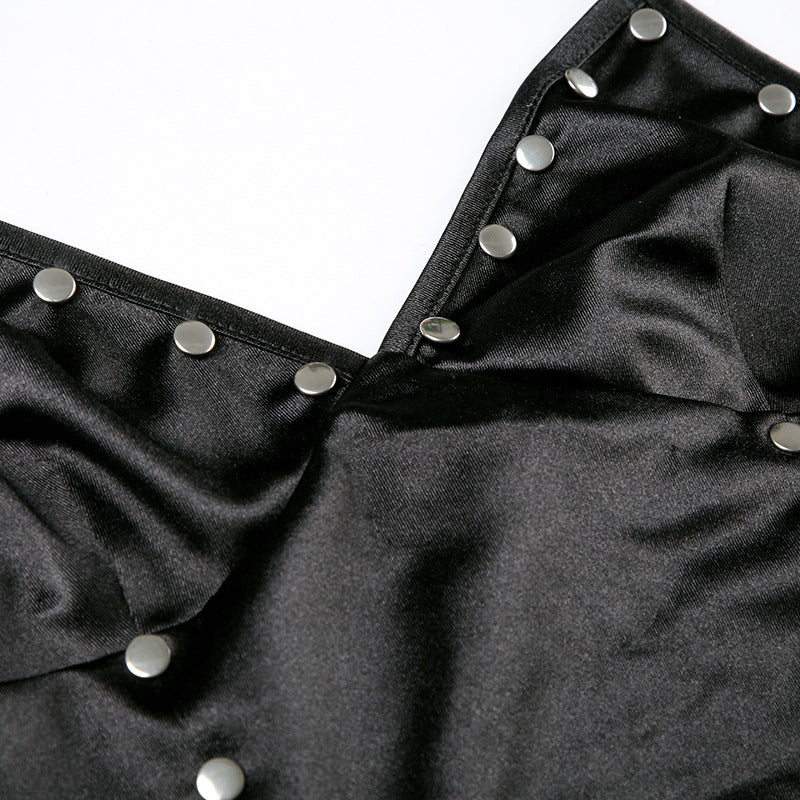 Punk Rivet Cut - Out Halter Corset