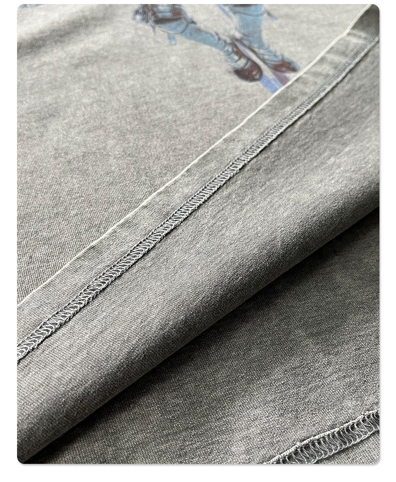 Pure Cotton Heavy - Weight Washed Printed T - Shirt