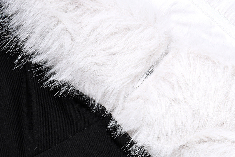 Feather Bandeau Slit Evening Gown