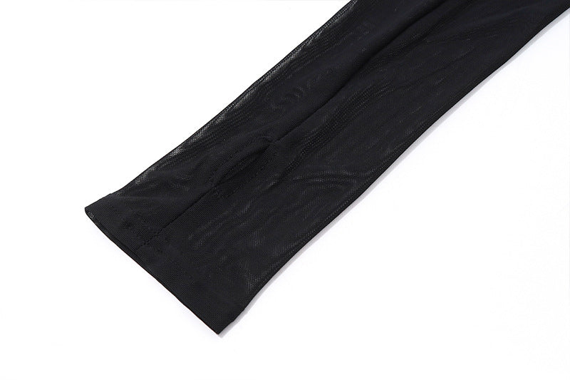 Sheer Mesh - Paneled Bodycon Dress