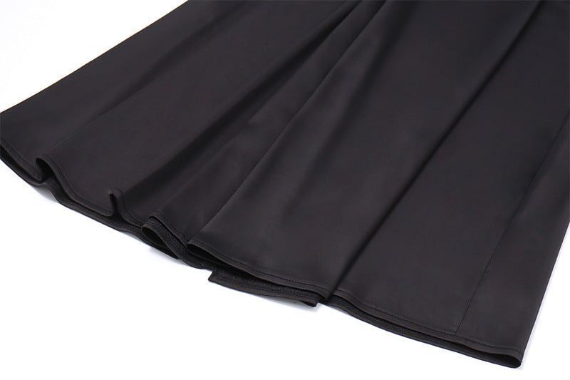 Sheer - Paneled Slip Satin Maxi Dress