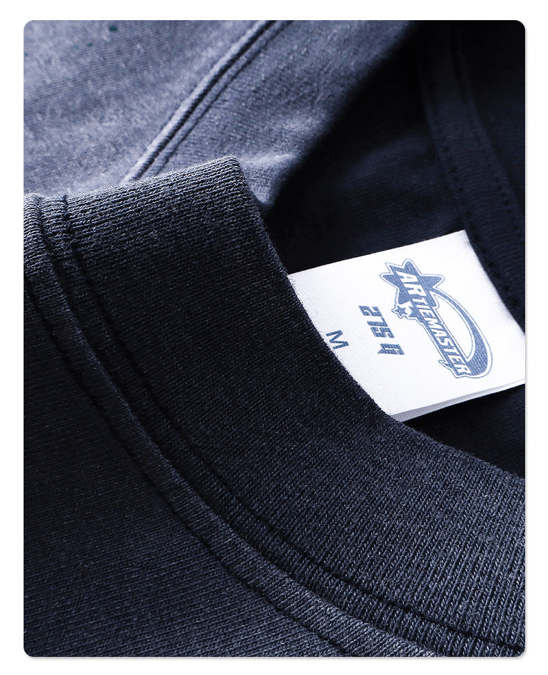 Ink-Splashed Spray-Dyed Distressed Washed Vintage T-Shirt