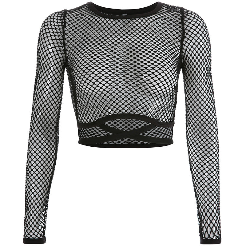 Sexy Mesh Criss - Cross Strappy Crop Top