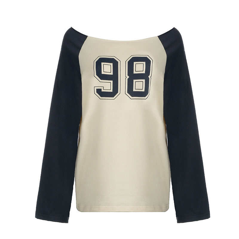 Personalized Number Color - Block Off - Shoulder Loose T - Shirt