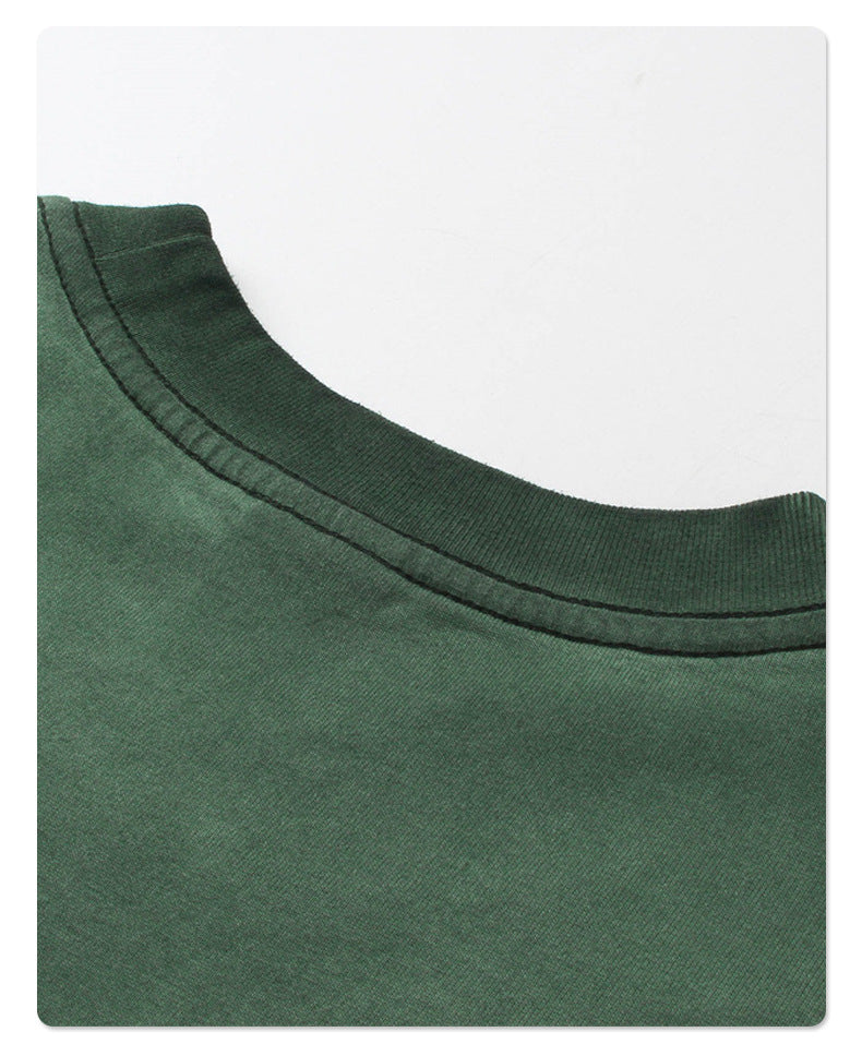 Dopamine - Inspired Washed Vintage Batik - Dyed Faded Round - Neck T - Shirt