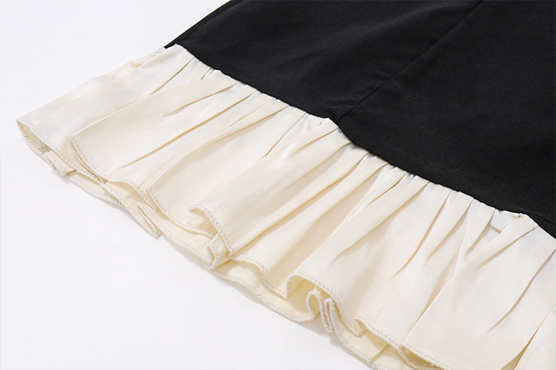 Vintage Paneled Square - Neck Dress