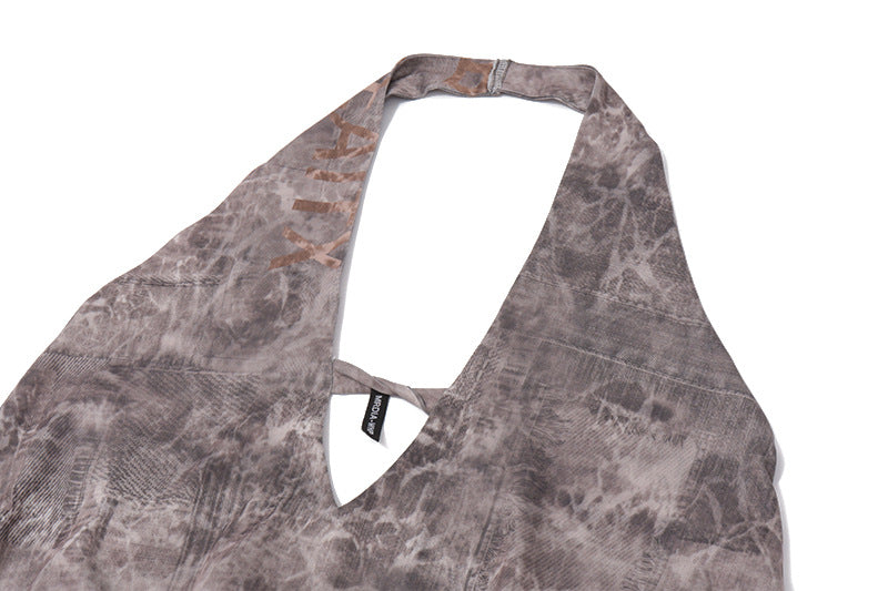 Tie - Dye Halter Neck Ruched Set