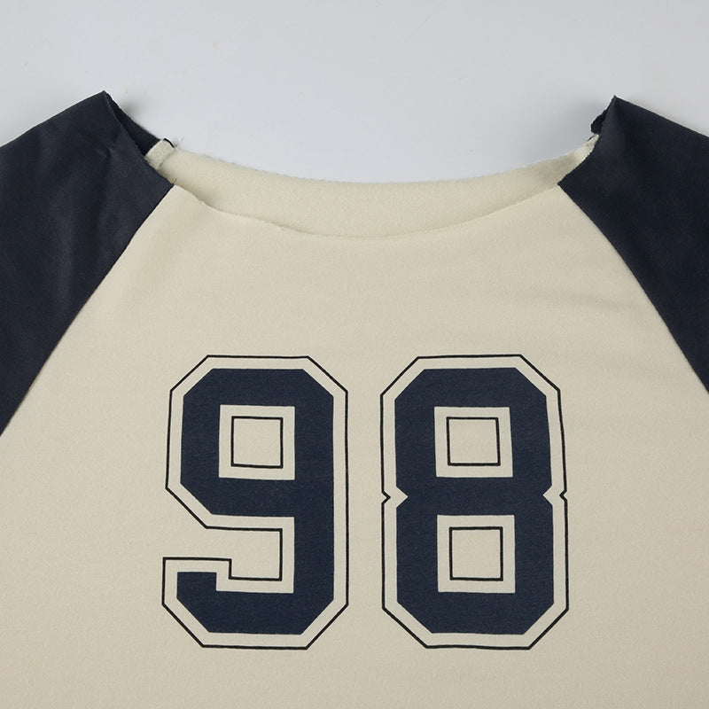 Personalized Number Color - Block Off - Shoulder Loose T - Shirt