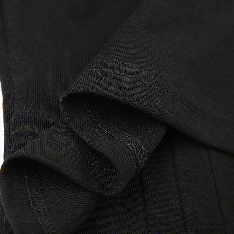 Lace - Paneled Dark Halter Corset Top