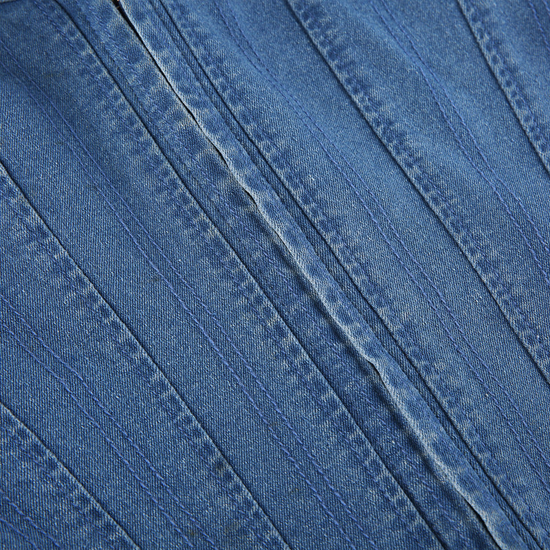 Vintage Denim Bandeau Corset