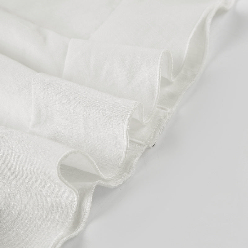 Lace - Trimmed Corset Top with Ruffled Sleeves