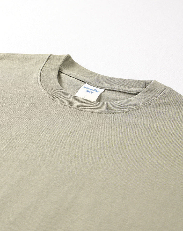 230G Double-Yarn Cotton Antimicrobial Solid Loose-Fit T-Shirt