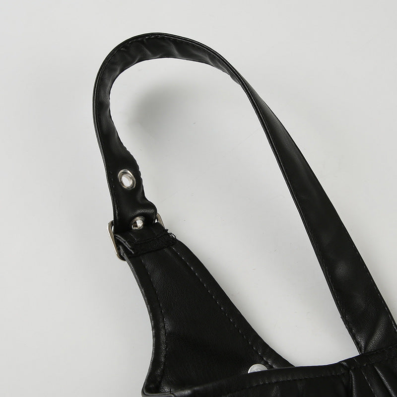 Functional Rivet Leather Cami Vest