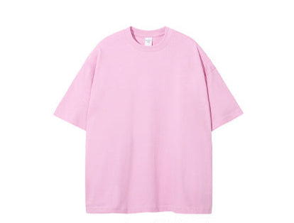 230G Double-Yarn Cotton Antimicrobial Solid Loose-Fit T-Shirt