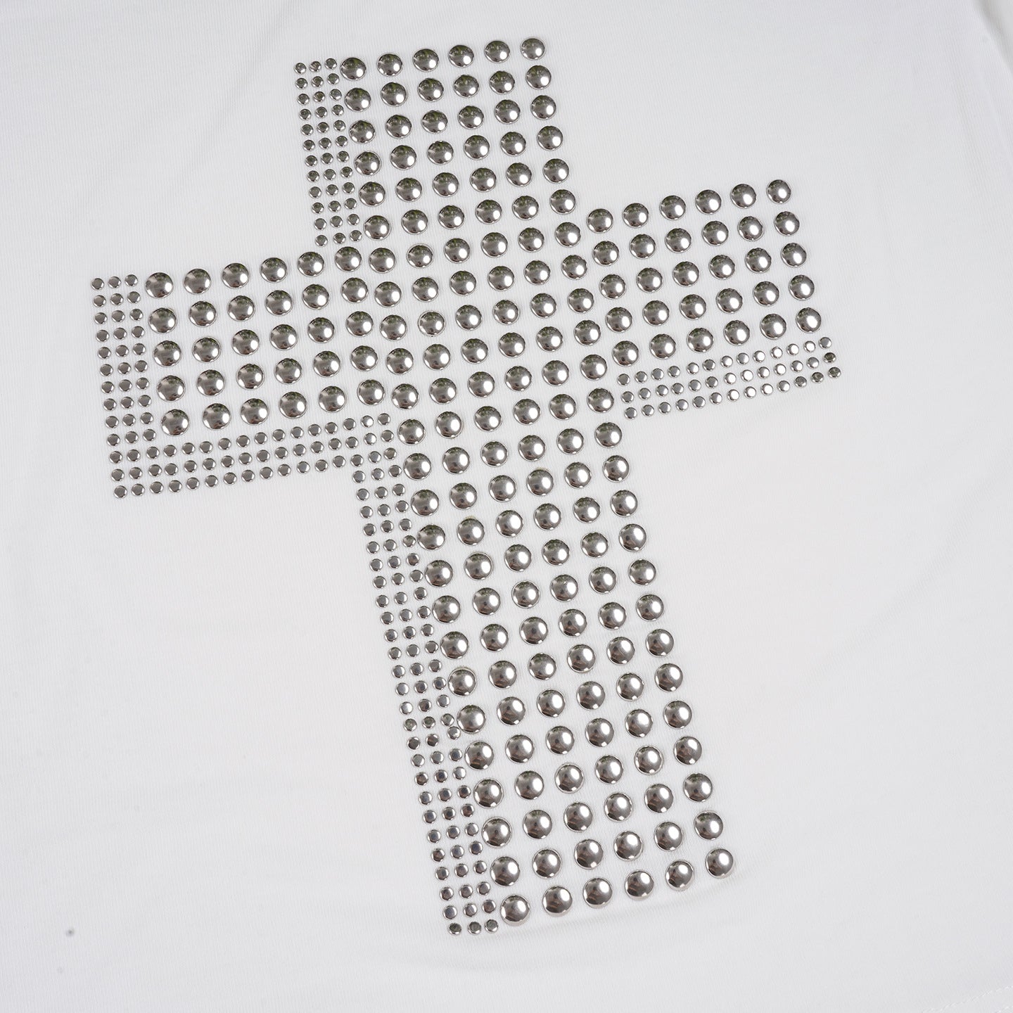 Rivet Cross Asymmetric V - Neck T - Shirt