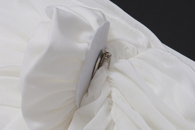 One - Shoulder Tie - Strap Sheer Overlay Set