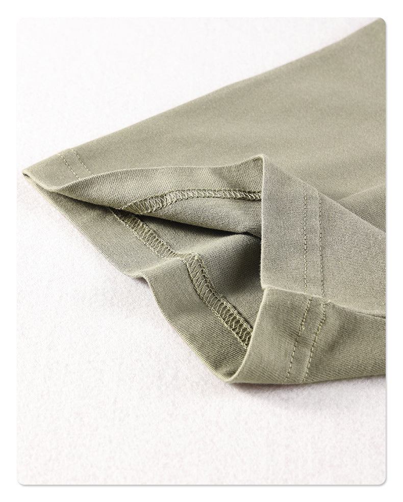 230G Double-Yarn Cotton Antimicrobial Solid Loose-Fit T-Shirt