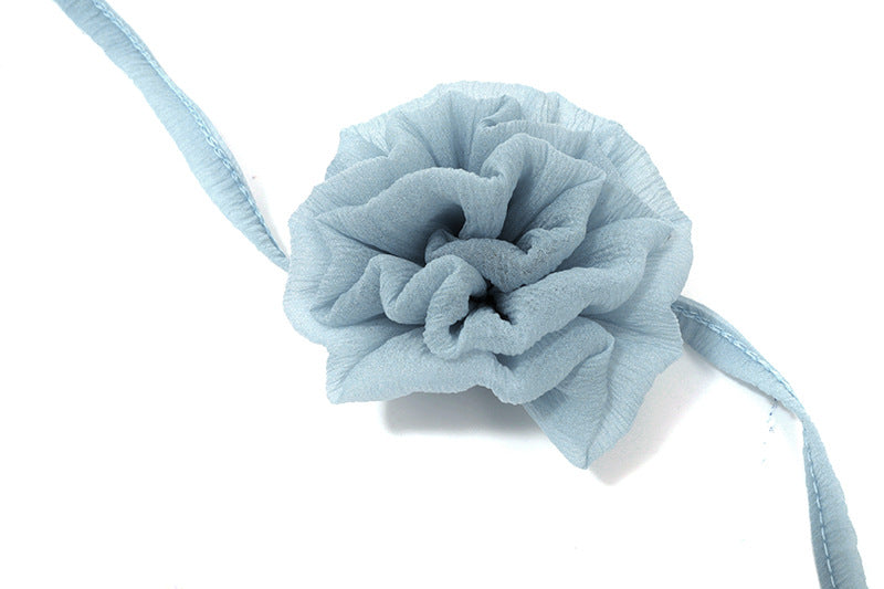 Flower - Embellished Off - Shoulder Chiffon Top