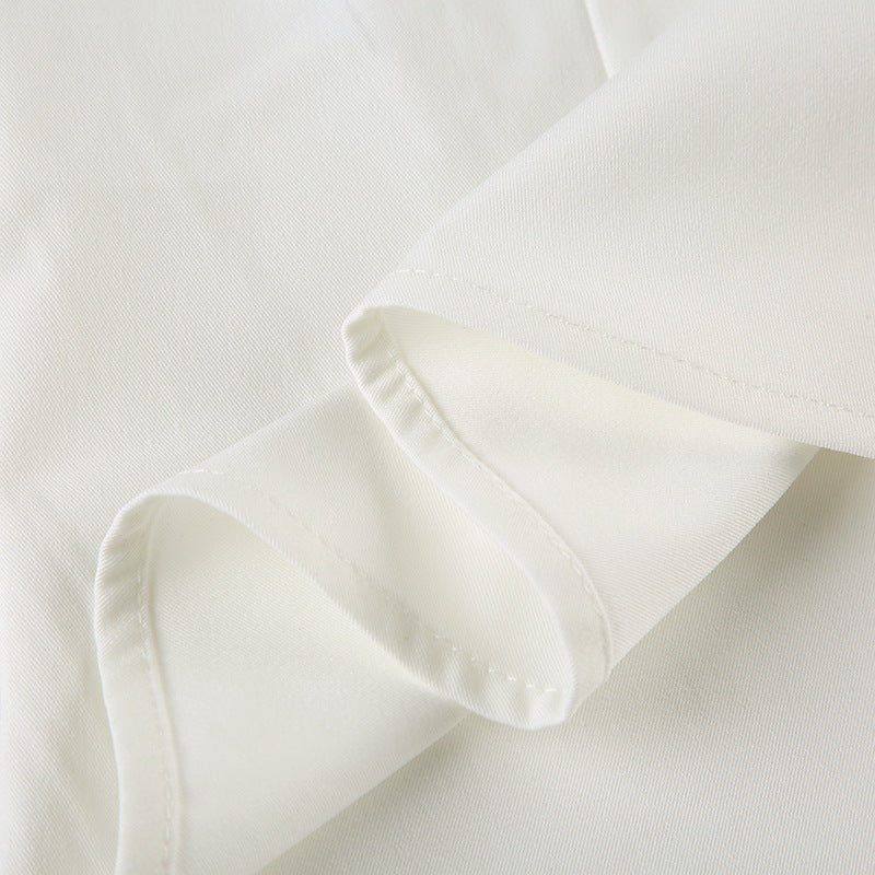 Ruffled Mock Neck Puff - Sleeve Blouse