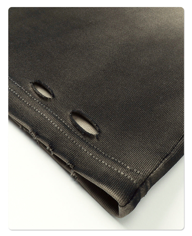 Spray-Dyed Distressed Vintage Washed Ripped T-Shirt