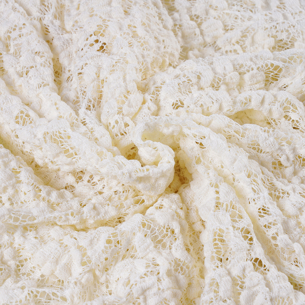 Lace Ruffled V - Neck Crop Cardigan