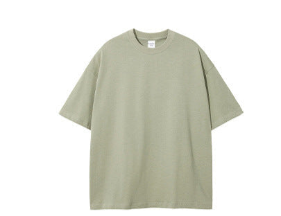 230G Double-Yarn Cotton Antimicrobial Solid Loose-Fit T-Shirt