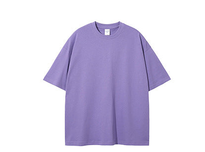230G Double-Yarn Cotton Antimicrobial Solid Loose-Fit T-Shirt
