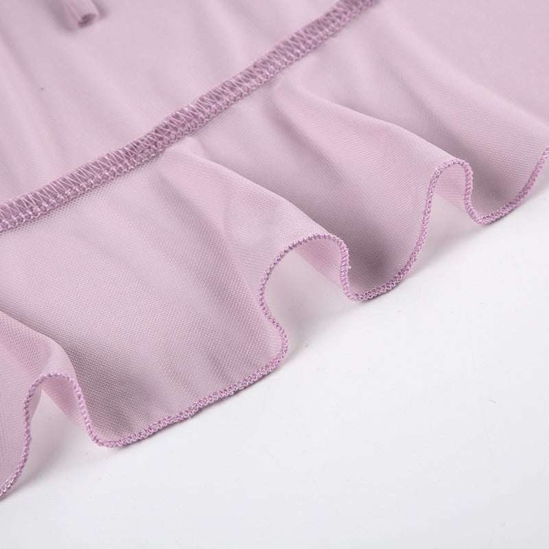 Sheer Ruffled Tie - Front Chiffon Top