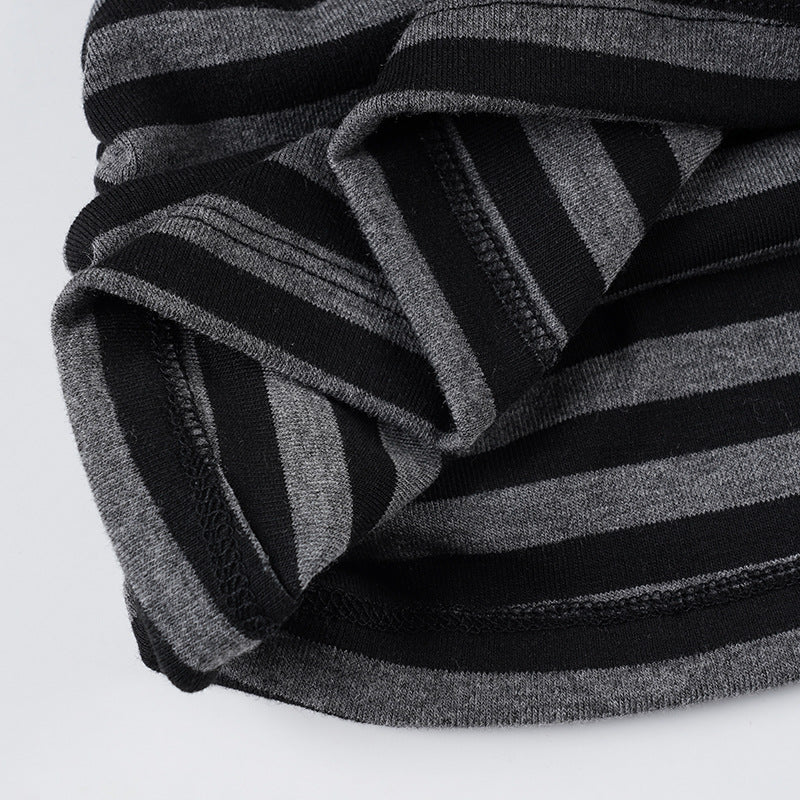 Romantic Striped Off - Shoulder Flared - Sleeve Crop Top