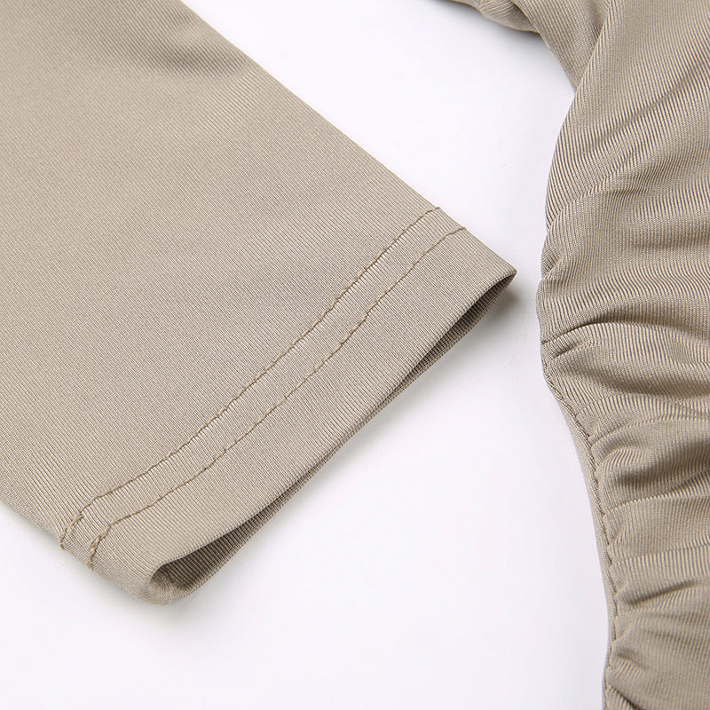 Street - Style Hooded Ruched Crop Top