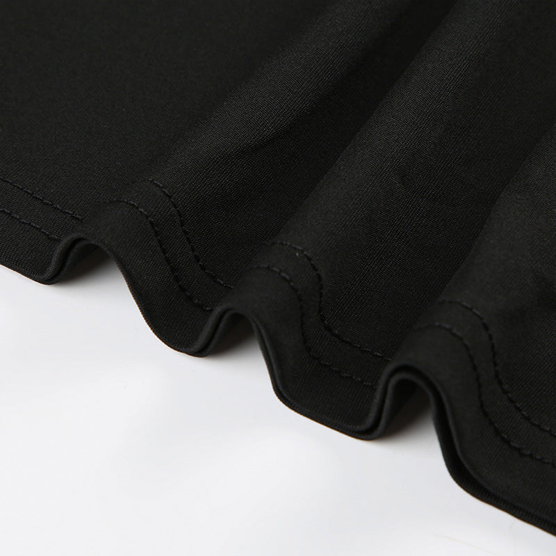 Personalized - Cut Off - Shoulder Hollow - Out Long - Sleeve Crop Top